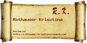 Rothauser Krisztina névjegykártya